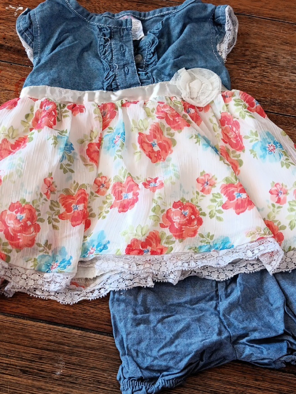 Swiggles Denim-Look Baby Top in Blue